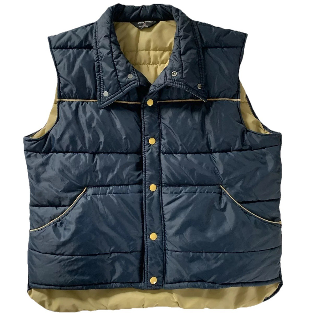 David Peyser Vintage Blue & Yellow Ski Vest Size Large Chest 45" Made in USA